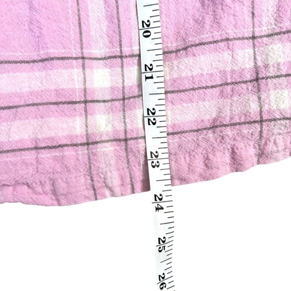 A New Day Lavender Purple Ruffle Plaid Cap Sleeve Top Size Extra Large - Picture 14 of 15